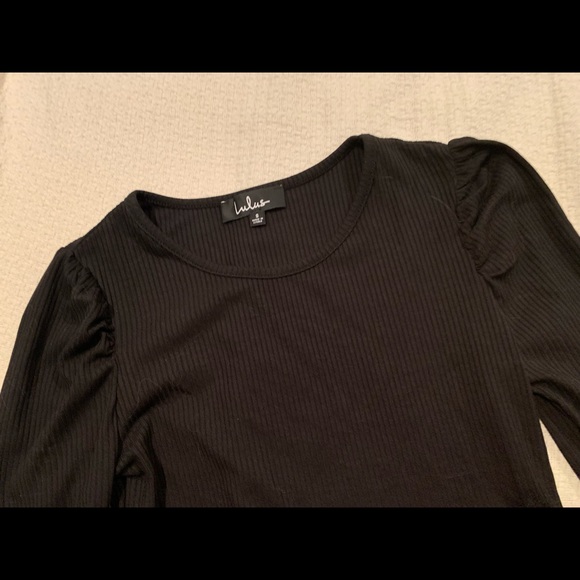 NOT FOR SALE Lulu’s Haley Black Three-Quarter Sleeve Top - Picture 5 of 7